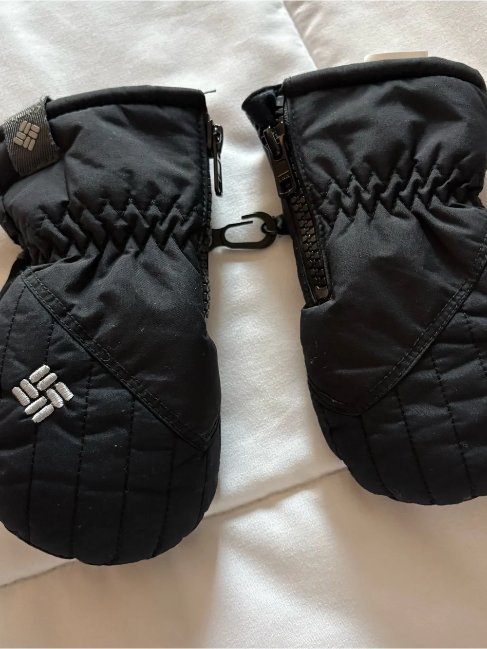 Columbia Kids Black Quilted Waterproof Ski Mittens